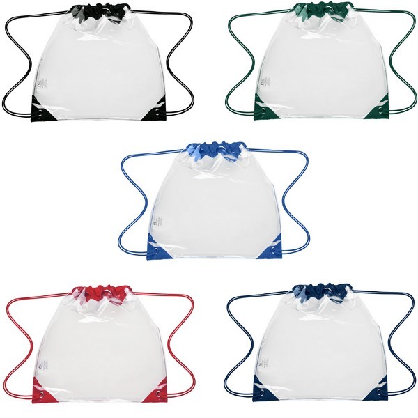 JH3606B Small Clear Drawstring Backpack